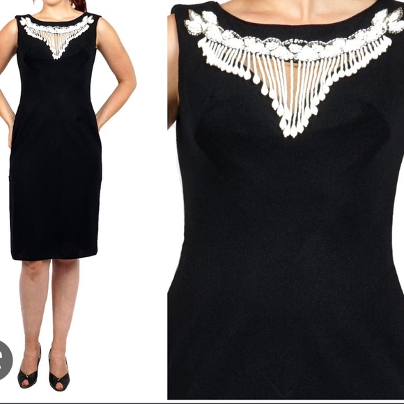 Sydney North Beckman’s vintage baby blue wiggle dress beaded neckline - Picture 14 of 14